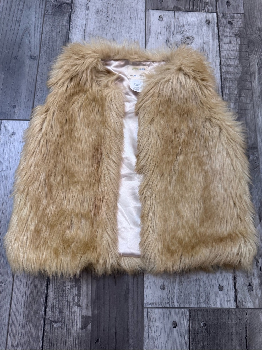 Crewcuts By J Crew Girls Faux Fur Vest Tan Brown Medium Large